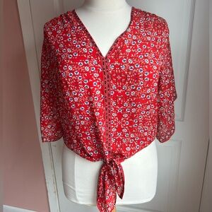 Tie front blouse